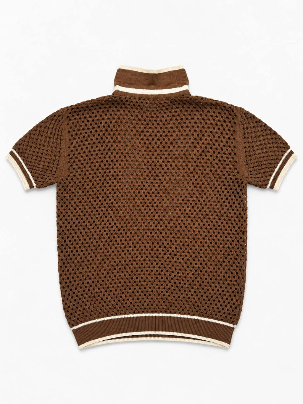 Openwork Polo Shirt Cacao