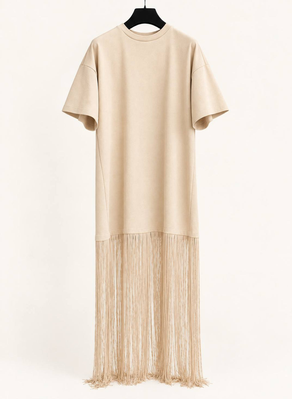 Abito t-shirt con frange