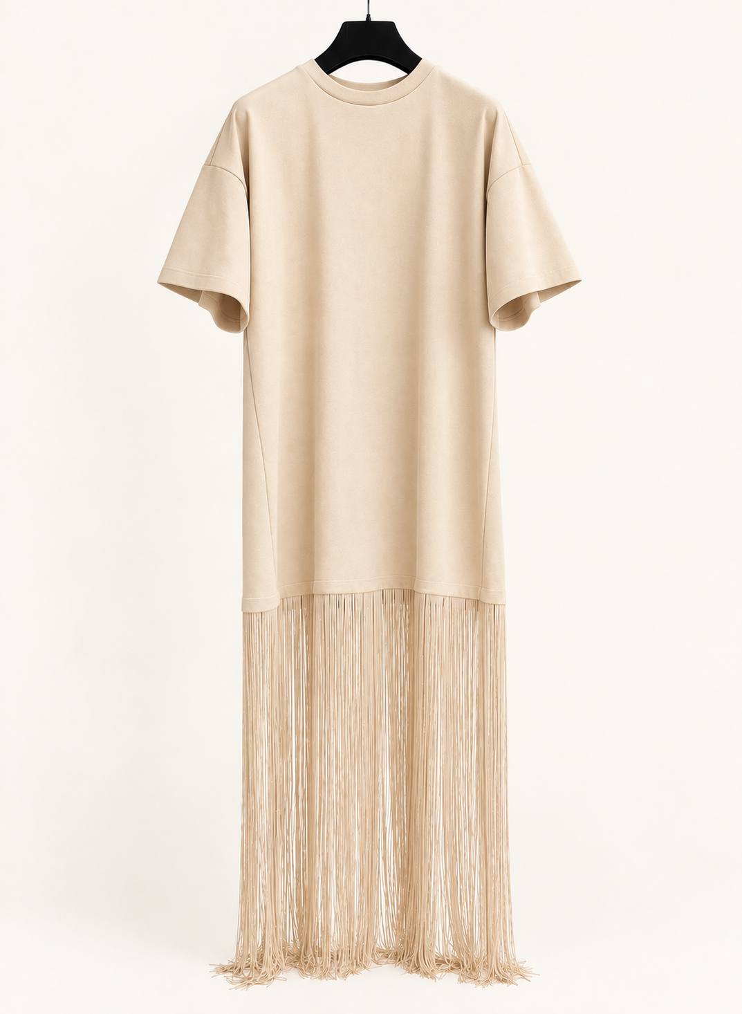 Abito t-shirt con frange