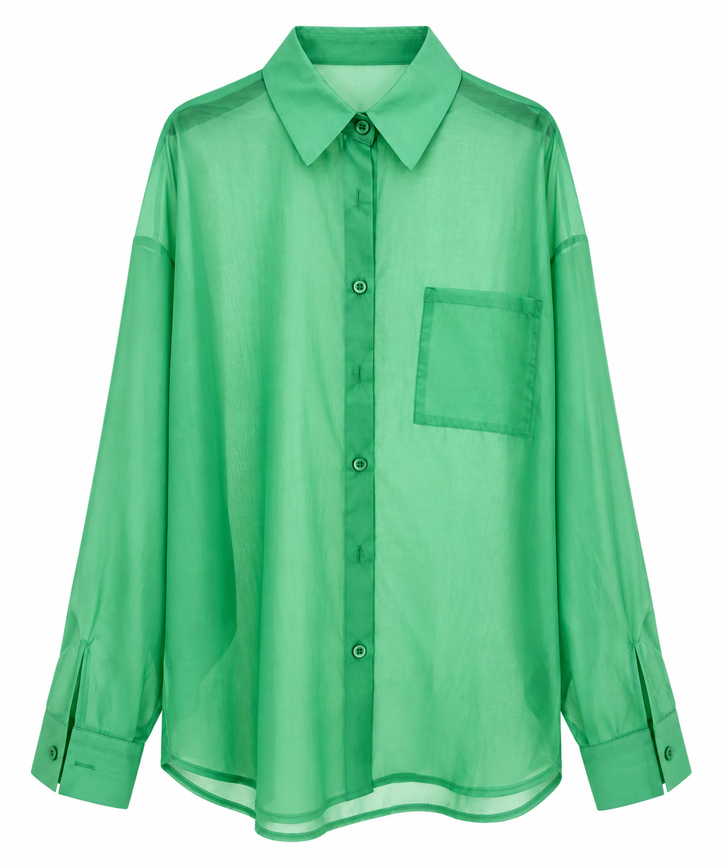 Oversized semi-sheer shirt