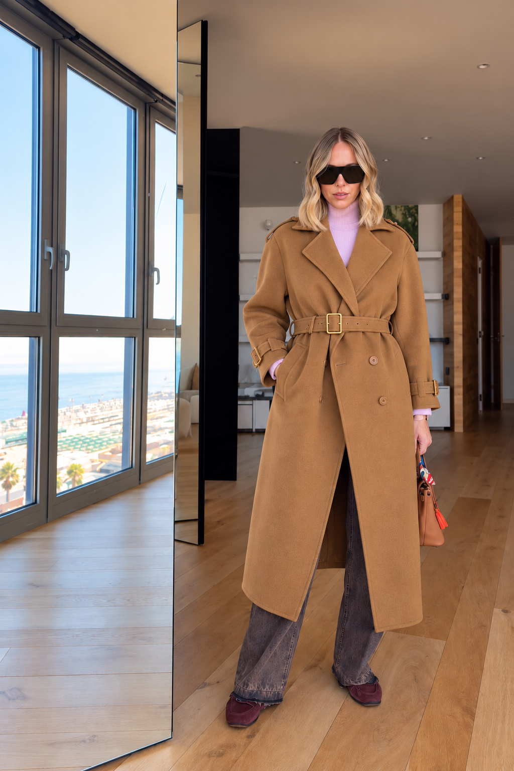Cappotto con cintura