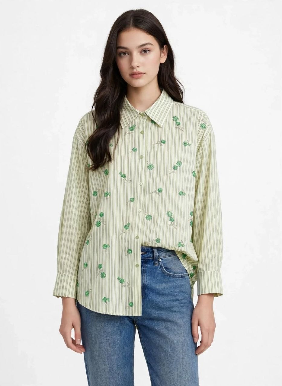 Camicia a righe perline decorative