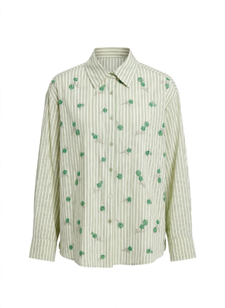Camicia a righe perline decorative