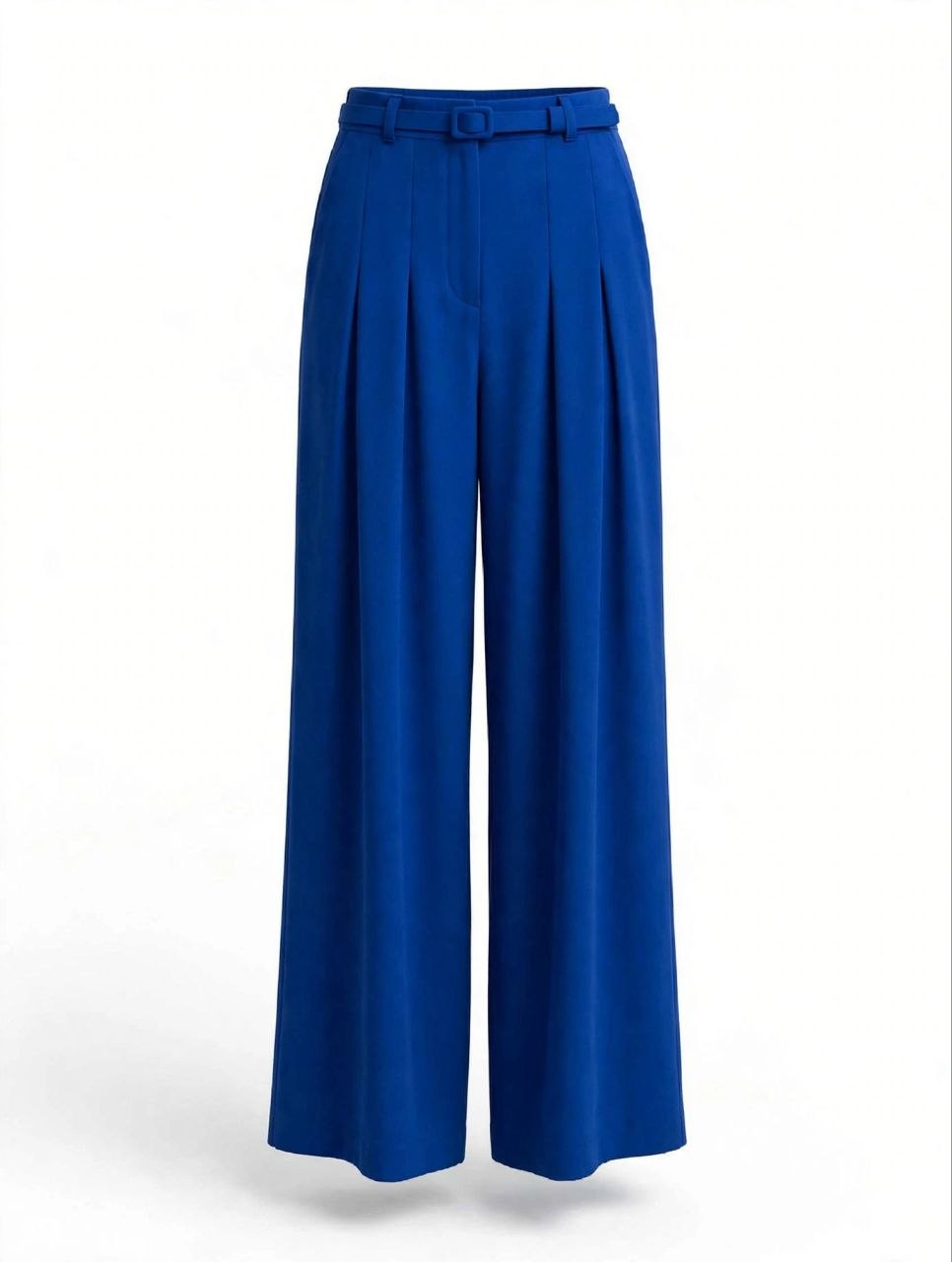 Pantalone palazzo con cintura quadrata sottile