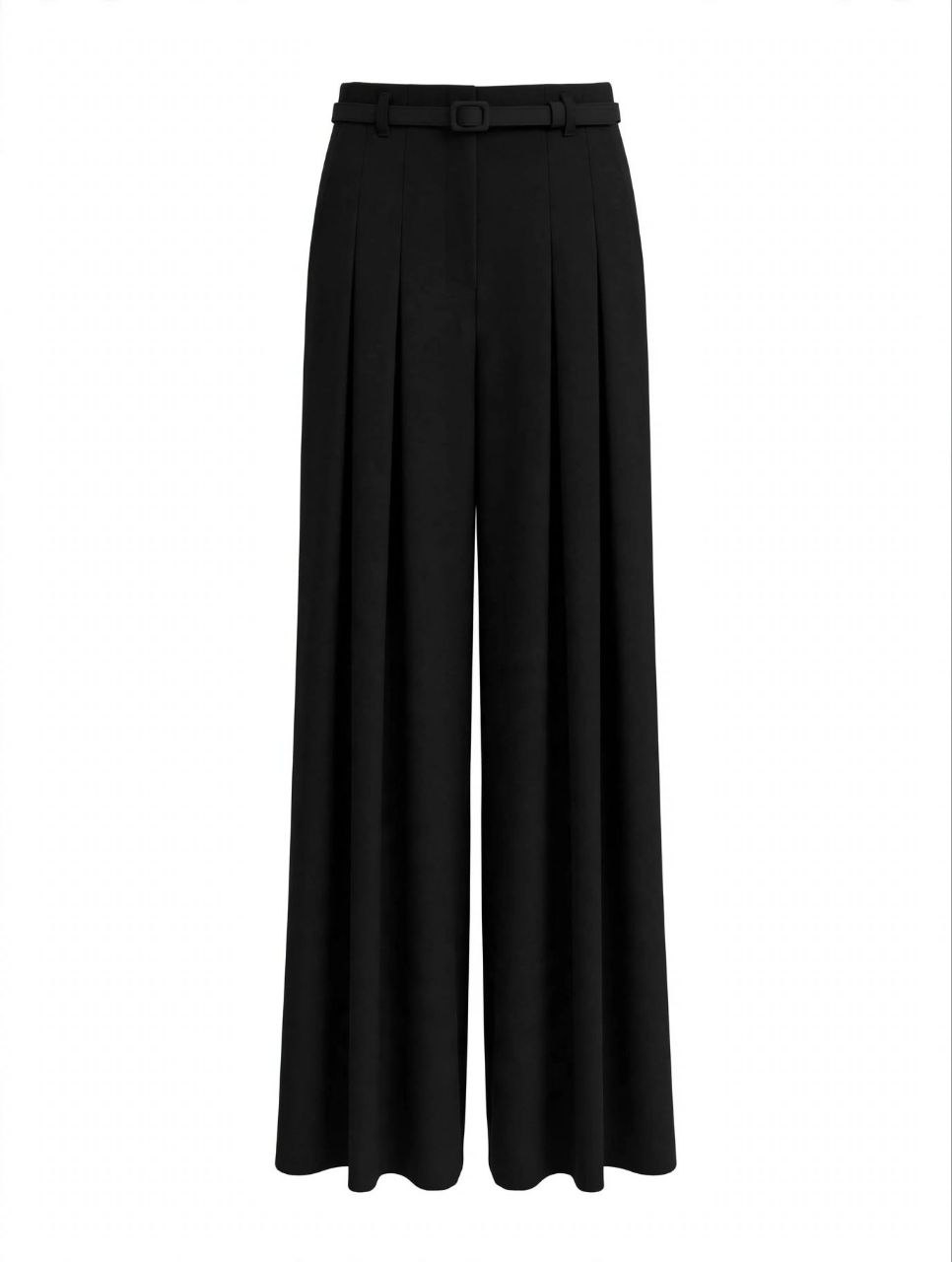 Pantalone palazzo con cintura quadrata sottile
