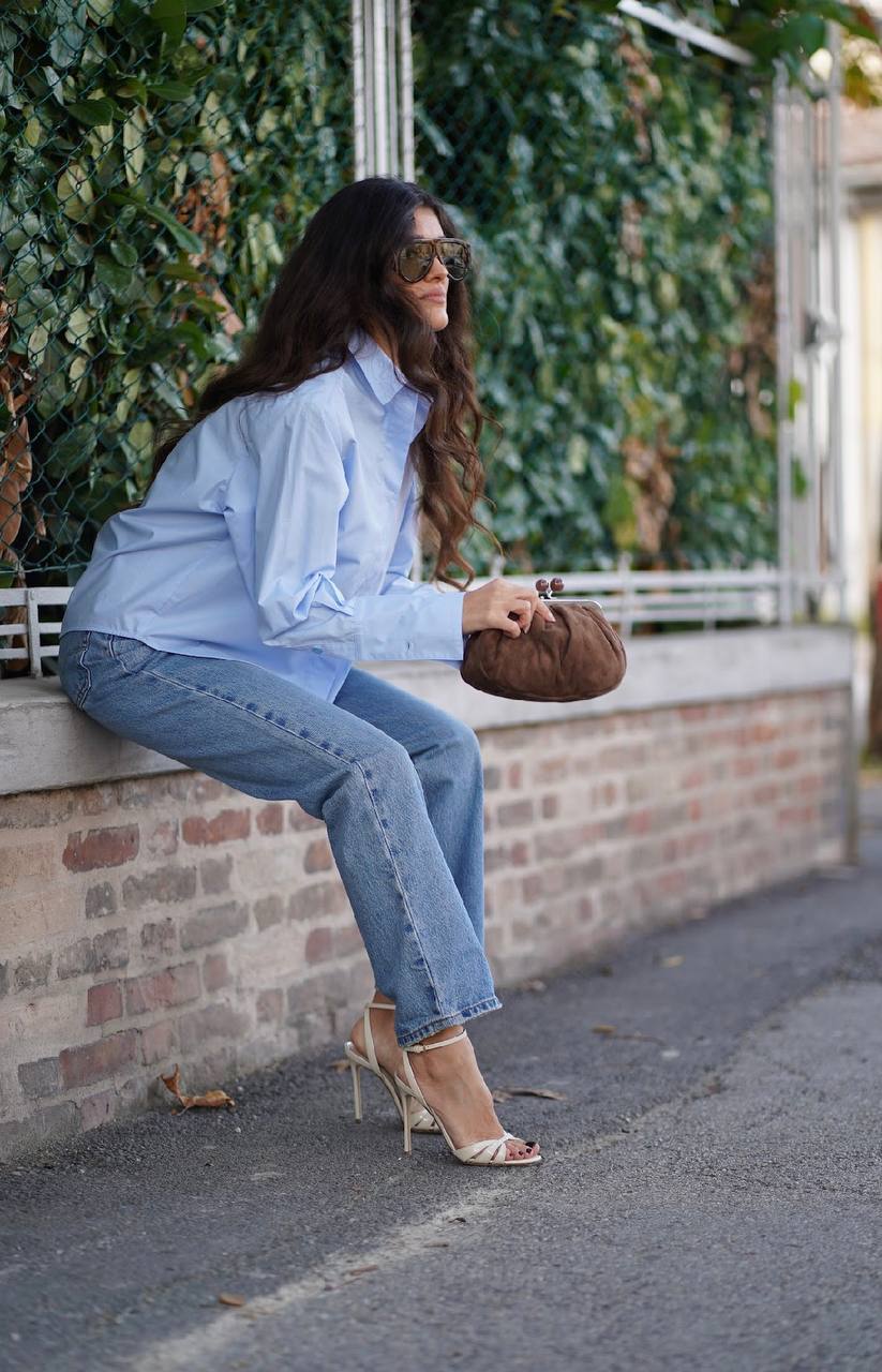Camicia Iris azzurra