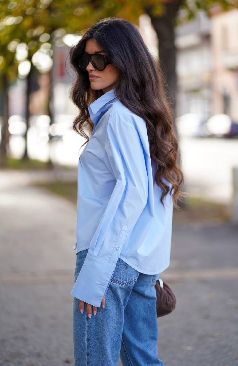 Camicia Iris azzurra