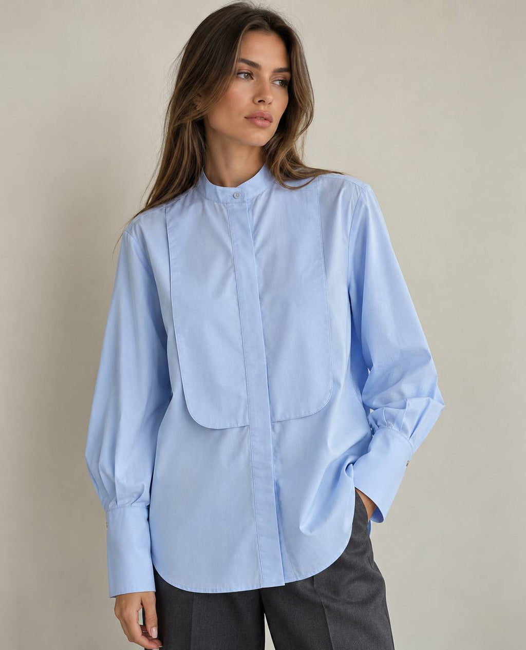 Camicia da poeta azzurra
