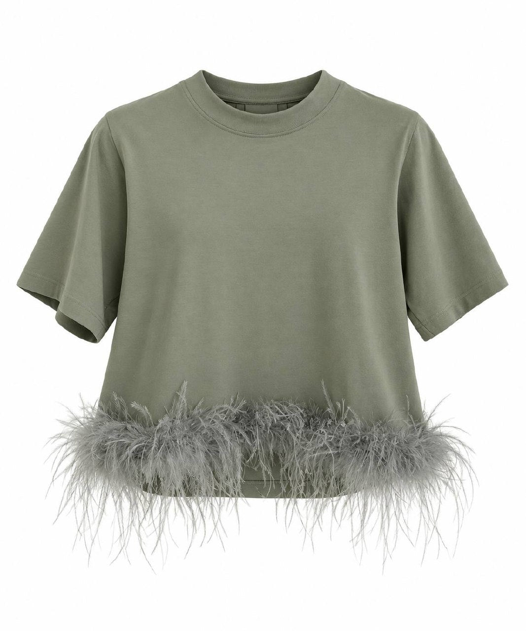 T-shirt con piume