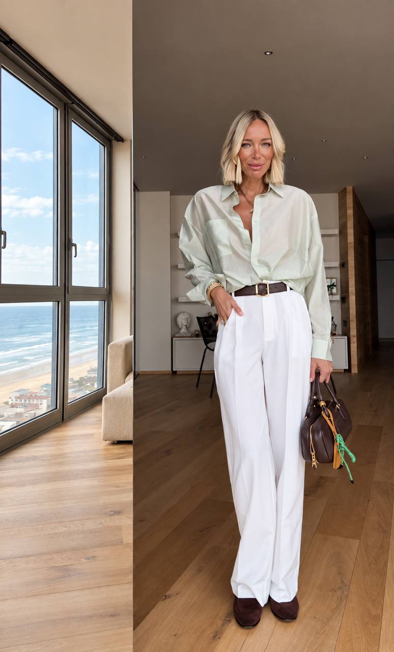 Camicia semitrasparente oversize